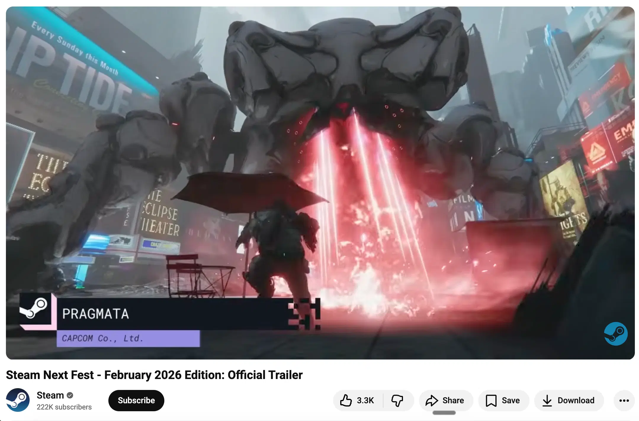 Screenshot of Steam Next Fest Festival Trailer selection showing featured game capsules