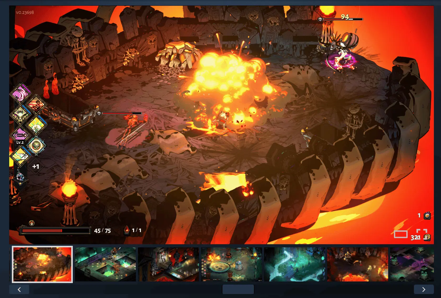Steam screenshot carousel showing gameplay variety across different environments and systems