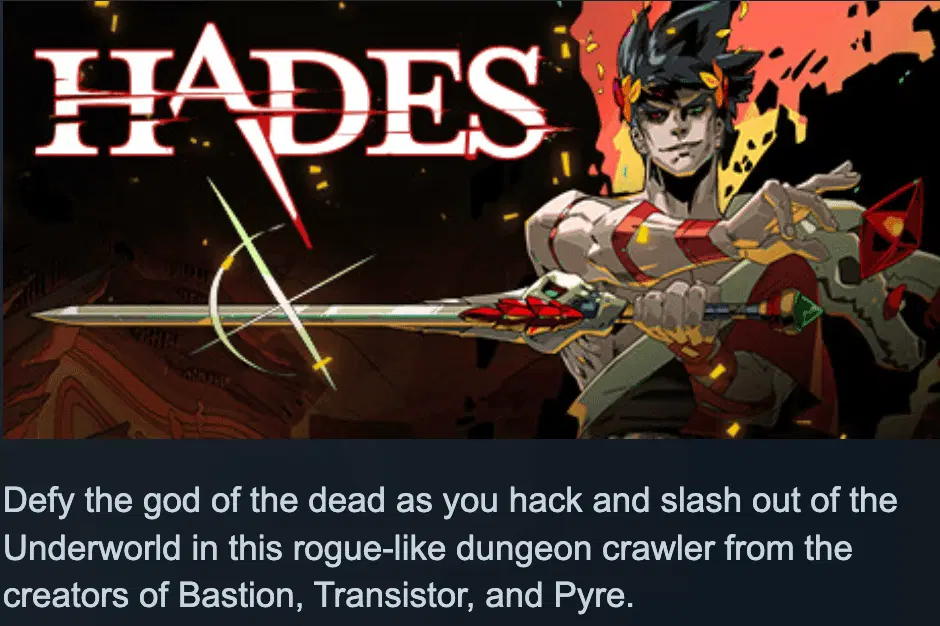 Short description on a Steam store page — above the fold alongside the trailer