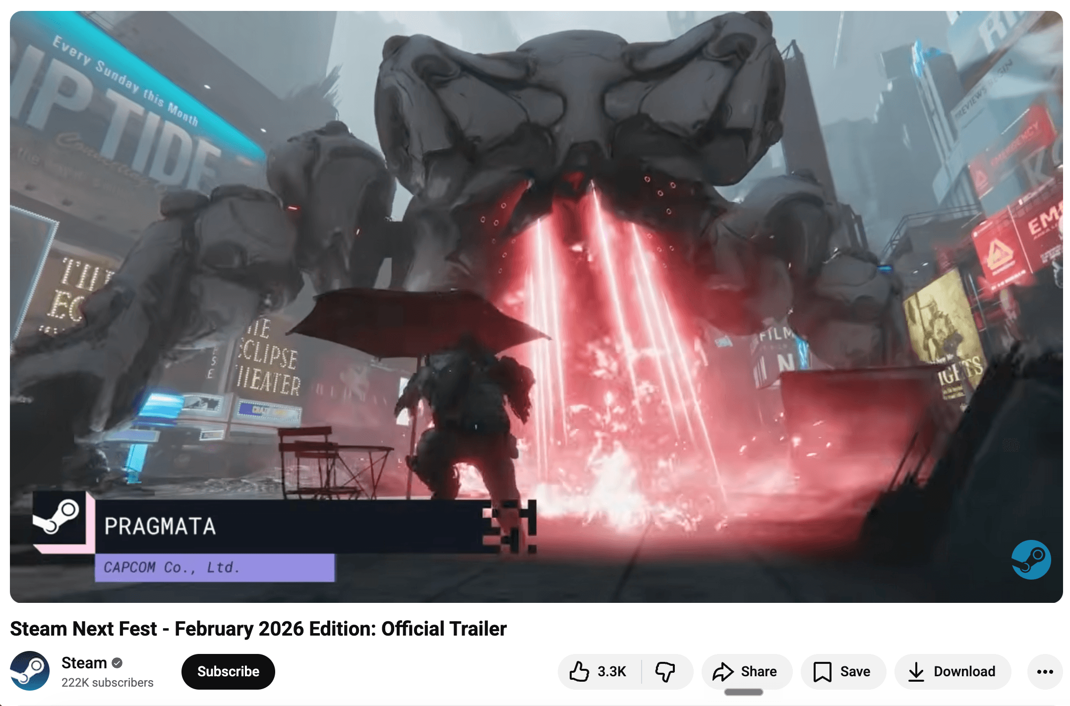 Screenshot of Steam Next Fest Festival Trailer selection showing featured game capsules